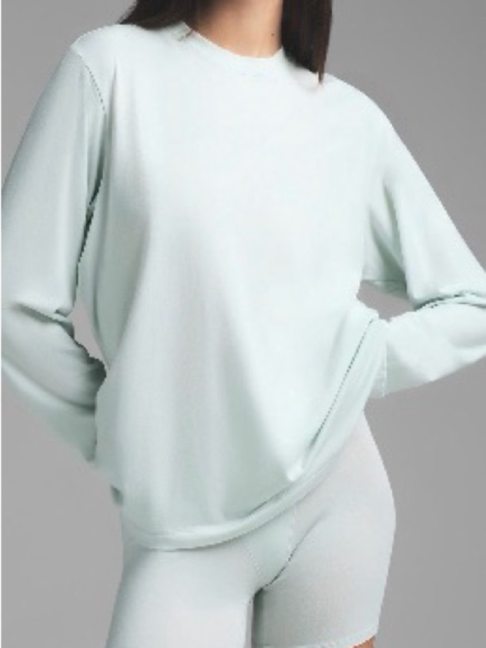 SKIMS Light Mint Boyfriend Long-Sleeve Top
